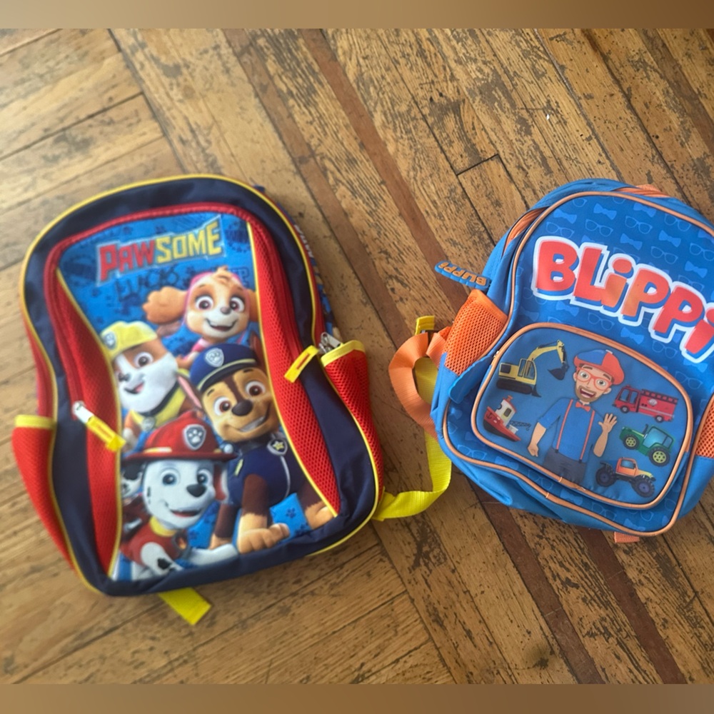 Paw Patrol and Blippi Kids Backpack Set - Blue and Red
